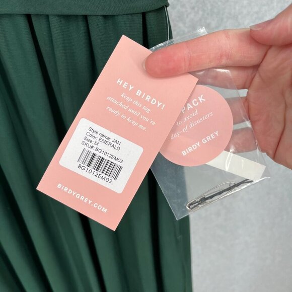 Birdy Grey Jan Dress Size M Emerald Green Low Back Bridesmaid Formal Pockets NEW - Picture 7 of 14